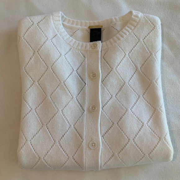 Ivory Cashmere Cropped Cardigan - Picture 11 of 13